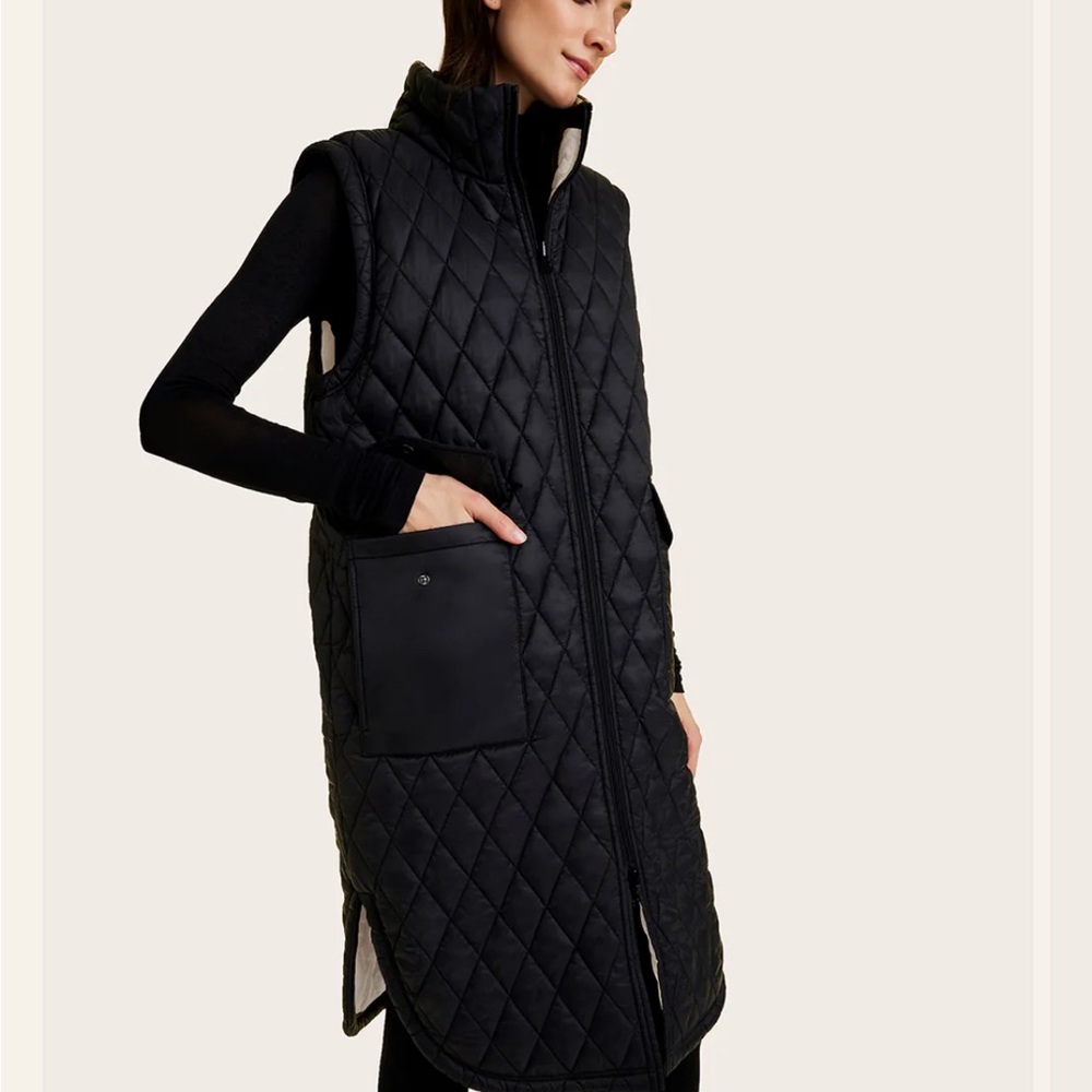 Reversible Quilted Long Puffer Vest